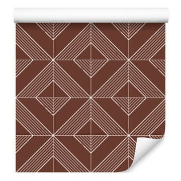 Tapeta s geometrijskim dijamantima, hrđavo-narančaste boje 50x1000 cm
