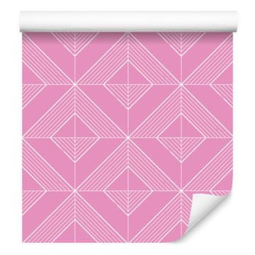 Tapeta s geometrijskim dijamantima, puderasto ružičasta, suptilni detalji, 50x1000 cm