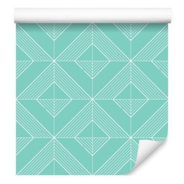 Geometrijska romboidna mint tapeta, mint pozadina 50x1000 cm