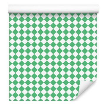 Geometrijska tapeta s rombovima u mint i bijeloj boji za dnevni boravak i spavaću sobu 50x1000 cm