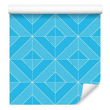 Geometrijska plava tapeta s rombovima, fini detalji 50x1000 cm