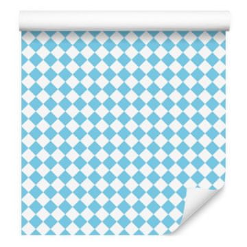 Geometrijska tapeta s rombovima, azurno-bijela, azurna pozadina, 50x1000 cm