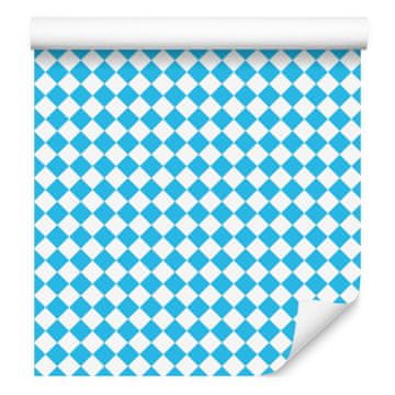 Geometrijske tapete s azurnim dijamantima za dnevni boravak i spavaću sobu 50x1000 cm