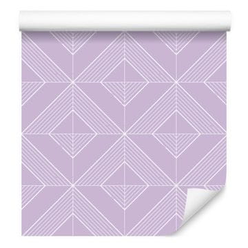 Tapeta s geometrijskim dijamantima, lavanda i svijetlo siva, 50x1000 cm