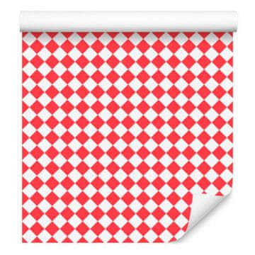 Tapeta Geometrijski rombovi koraljni i bijeli, koraljna pozadina 50x1000 cm