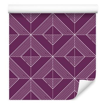 Tapeta s geometrijskim dijamantima, ljubičasta i šljiva, za dnevni boravak i spavaću sobu 50x1000 cm