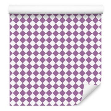 Geometrijska tapeta s rombovima ljubičasta i svijetlo siva 50x1000 cm