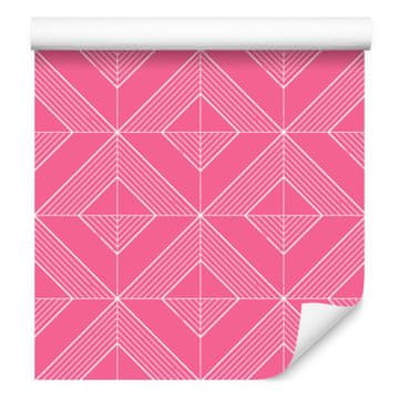 Tapeta s geometrijskim rombovima, puderasto ružičasta, donji dio puderasto ružičaste boje 50x1000 cm