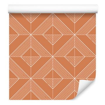 Tapeta s geometrijskim dijamantima, narančaste i breskve boje 50x1000 cm