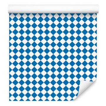 Geometrijska tapeta s rombovima plava, azurna i bijela 50x1000 cm