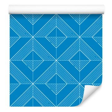 Tapeta Geometrijski rombovi plavi i azurni, plava pozadina 50x1000 cm