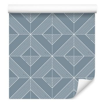Geometrijska tapeta s rombovima, plava i svijetlo siva, 50x1000 cm