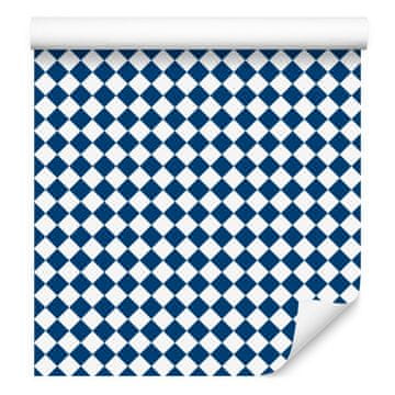 Geometrijske plavo-bijele dijamantne tapete za dnevni boravak i spavaću sobu 50x1000 cm