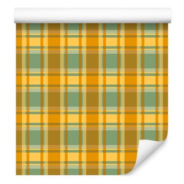 Žuta i plava kockasta tapeta, zlatna, žuta i limeta, 50x1000 cm