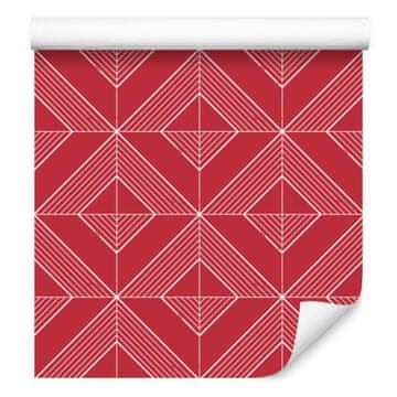 Tapeta Geometrijski rombovi crveni, crvena pozadina 50x1000 cm
