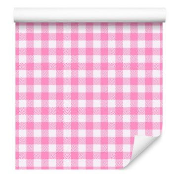Tapeta od tkanine s uzorkom puderasto ružičaste i bijele, prozirni detalji 50x1000 cm
