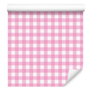 Tapeta s uzorkom tkanine s puderasto ružičastom i bijelom bojom, puderasto ružičasta pozadina 50x1000 cm
