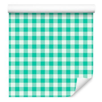 Tapeta od tkanine s uzorkom mente, bijele i morske boje za dnevni boravak i spavaću sobu 50x1000 cm