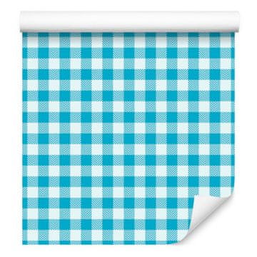 Tapeta od tkanine s uzorkom celadon, tirkizna, bijela i azurna 50x1000 cm