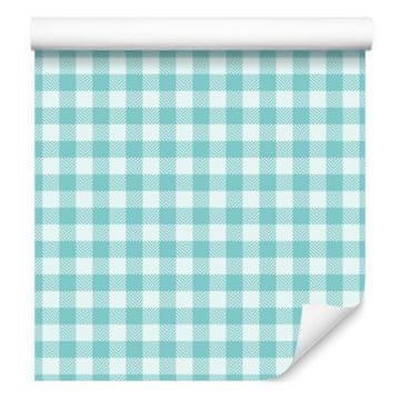 Tapeta od tkanine s uzorkom Celadon, bijela, tirkizna i menta 50x1000 cm