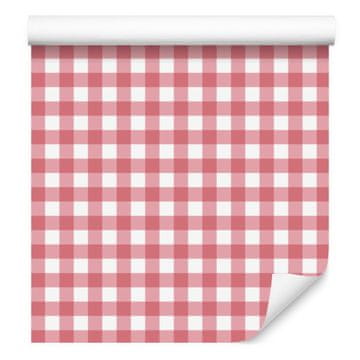 Tapeta od tkanine s uzorkom koraljne, crvene i bijele boje 50x1000 cm
