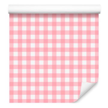 Tapeta od tkanine s uzorkom koraljne, bijele i puderasto ružičaste boje 50x1000 cm