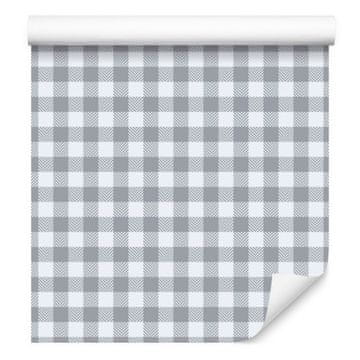 Tapeta tkanina s uzorkom svijetlo sive, bijele i sive 50x1000 cm