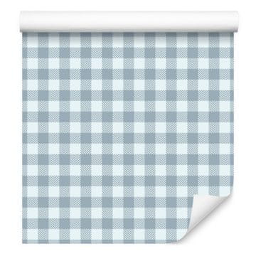 Tapeta tkanina s uzorkom svijetlo sive, bijele i plave boje 50x1000 cm