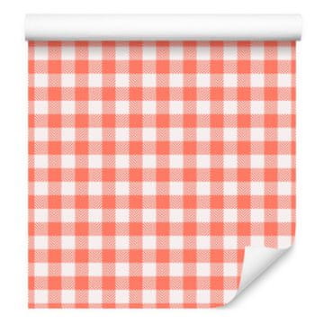 Tapeta s uzorkom tkanine, skladan raspored, koraljna 50x1000 cm