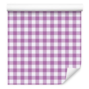 Tapeta od tkanine s uzorkom ljubičaste, lavande, bijele i svijetlo sive 50x1000 cm