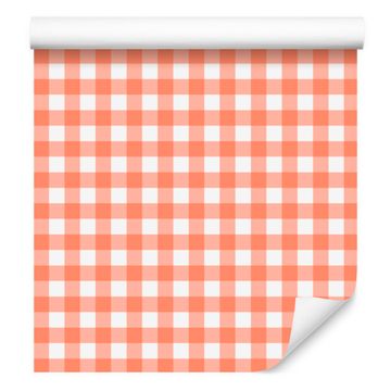 Tapeta od tkanine s uzorkom breskve i bijele za dnevni boravak i spavaću sobu 50x1000 cm