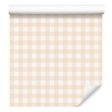 Tapeta s uzorkom tkanine, bijela i krem, za dnevni boravak i spavaću sobu 50x1000 cm