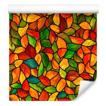 Tapeta od vitraja zlatna, žuta, narančasta i oker 50x1000 cm