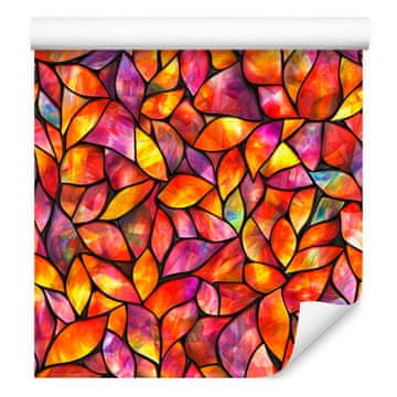 Tapeta od vitraja crvena, narančasta i zlatna 50x1000 cm