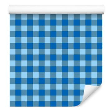Plava i azurna kockasta tapeta, plava pozadina 50x1000 cm