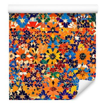 Meksička mozaik tapeta narančasta, zlatna i crvena 50x1000 cm