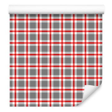 Vichy kockasta tapeta crvena i siva za dnevni boravak i spavaću sobu 50x1000 cm