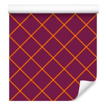 Bordo i crvena tapeta s kockastim uzorkom za Halloween za dnevni boravak i spavaću sobu 50x1000 cm