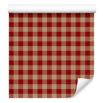 Jesenska karirana tapeta narančasta, crvena i bež 50x1000 cm