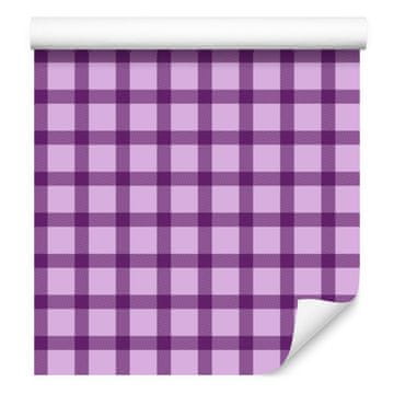 Ljubičasta karirana tapeta - Ljubičasta, lavanda i šljiva 50x1000 cm