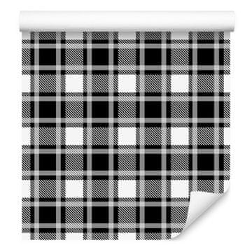 Tapeta crno-bijela kockasta siva, siva pozadina 50x1000 cm