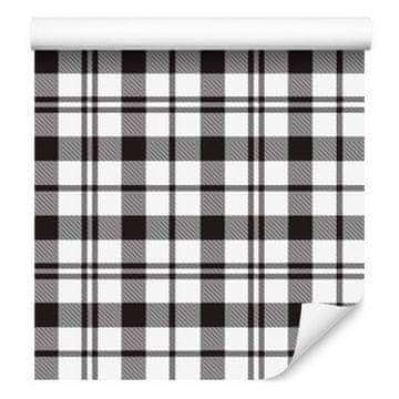 Crno-bijela kockasta tapeta, siva i svijetlosiva, 50x1000 cm