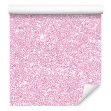 Tapeta s glitterom u puderasto ružičastoj boji, puderasto ružičasta sredina 50x1000 cm