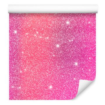 Tapeta s glitterom u puderasto ružičastoj i ljubičastoj boji za dnevni boravak i spavaću sobu 50x1000 cm