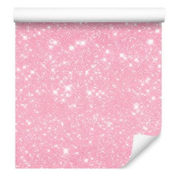 Tapeta s glitterom u puderasto ružičastoj i bijeloj boji, puderasto ružičasta pozadina 50x1000 cm