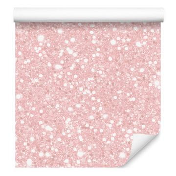 Koraljno-bijela tapeta s glitterom za dnevni boravak i spavaću sobu 50x1000 cm