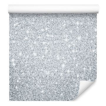 Tapeta s glitterom svijetlo siva, bijela i siva 50x1000 cm
