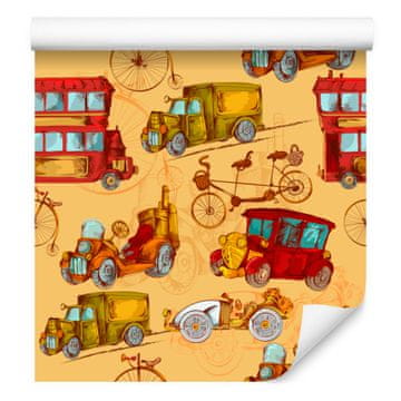 Tapeta Starinski automobili i bicikli 50x1000 cm