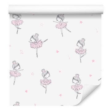 Tapeta balerina srca i zvijezde za dnevni boravak i spavaću sobu 50x1000 cm