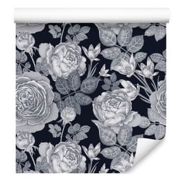 Tapeta s vintage ružama za dnevni boravak i spavaću sobu 50x1000 cm